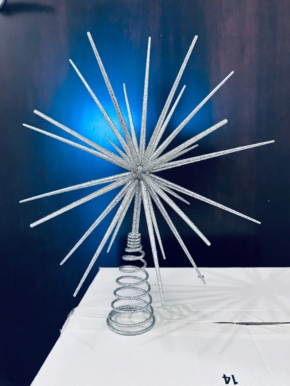 Crate&Barrel Silver Starburst Sculpture Tree Topper